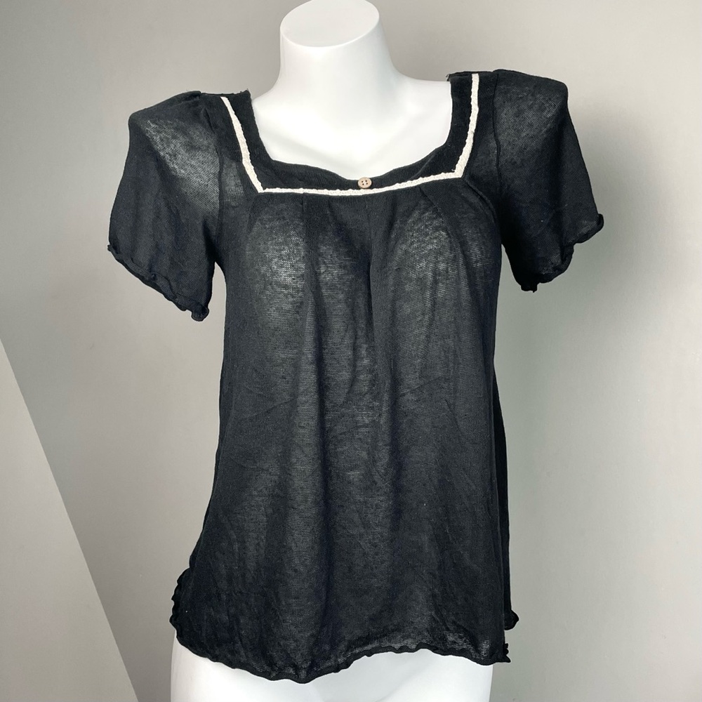 Black Babydoll Short Sleeves Top